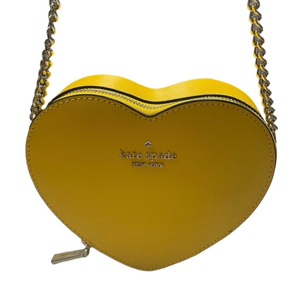 Kate Spade Love Shack Mini Heart Crossbody Bag Chain Purse - Orange Nwt 6x6"
